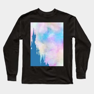 Paris Magic Castle Watercolor Long Sleeve T-Shirt